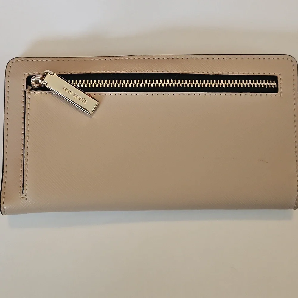 NWT Kate Spade Cameron Slim Bifold Wallet Warm Beige Multi Colorblock WLR00122